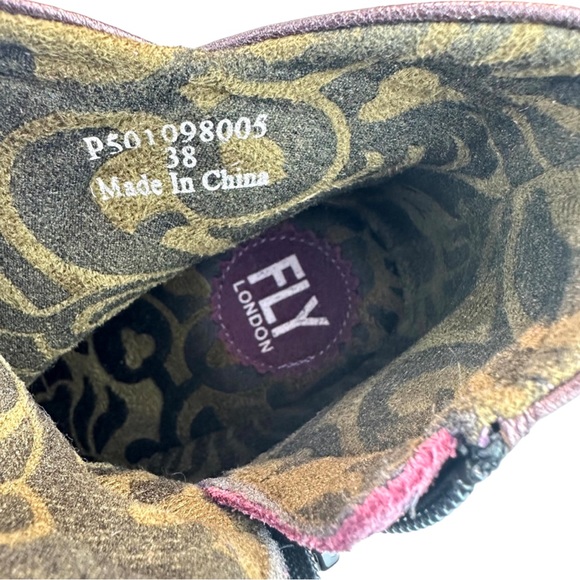 Fly London Suede Wego Scrunch Ankle Boot Leather Size:8 Color:PurpleBurgundy NWT - Picture 7 of 10